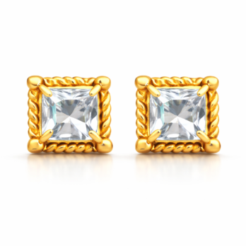 White Stone Stud Earrings